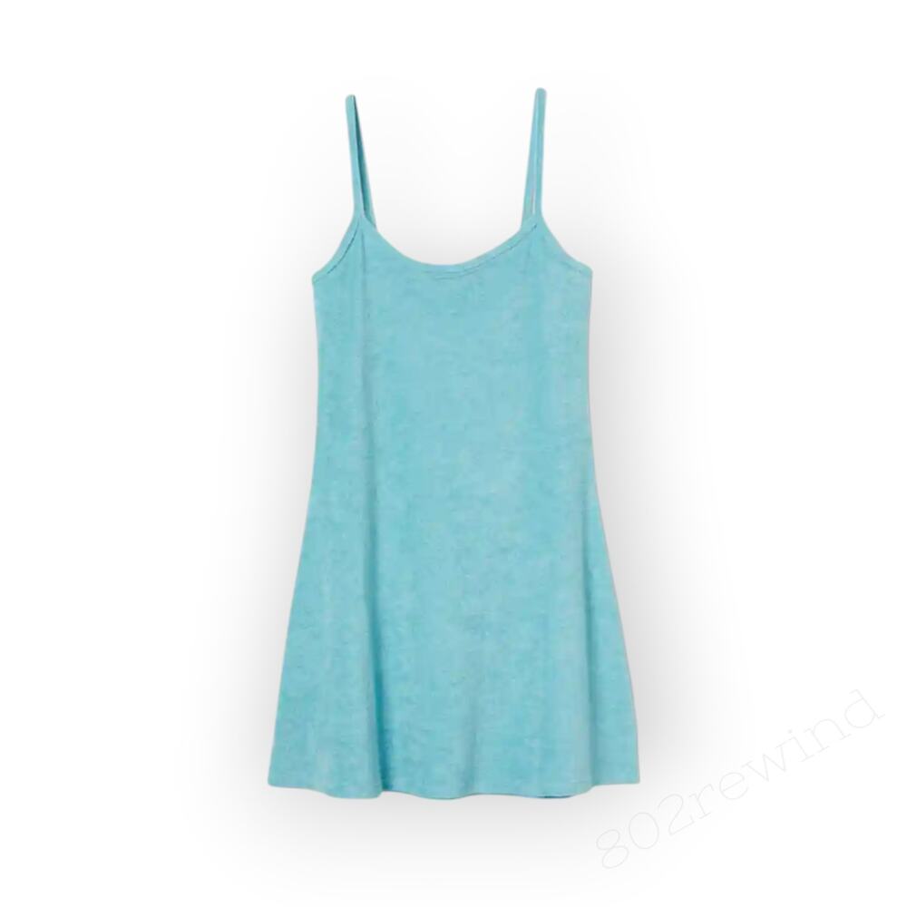 H&M Divided Turquoise Terrycloth Tank Mini Dress Swim Coverup NEW Large